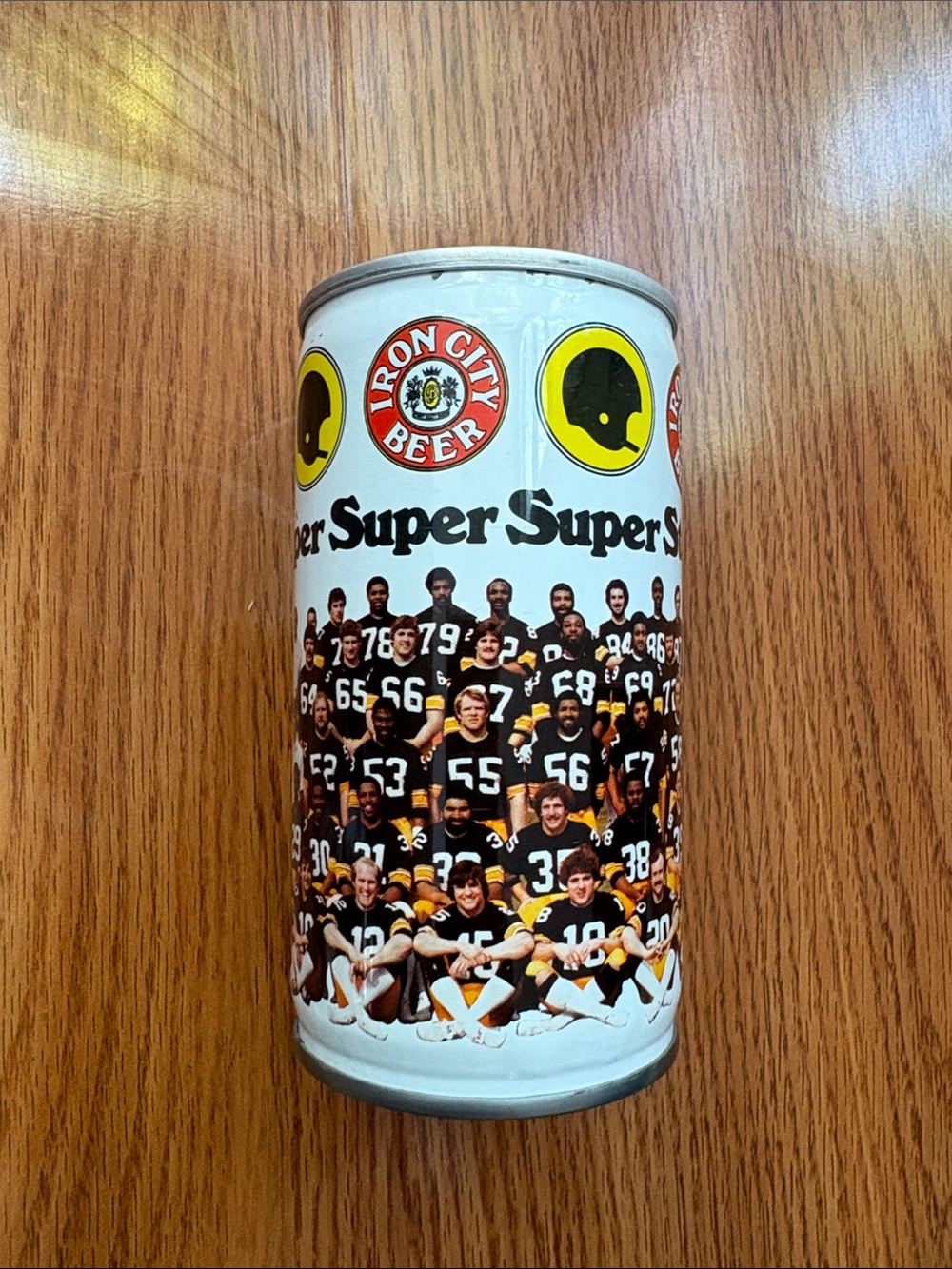 Iron City Beer 1979 Super Steelers Team Can - White with Black & Gold